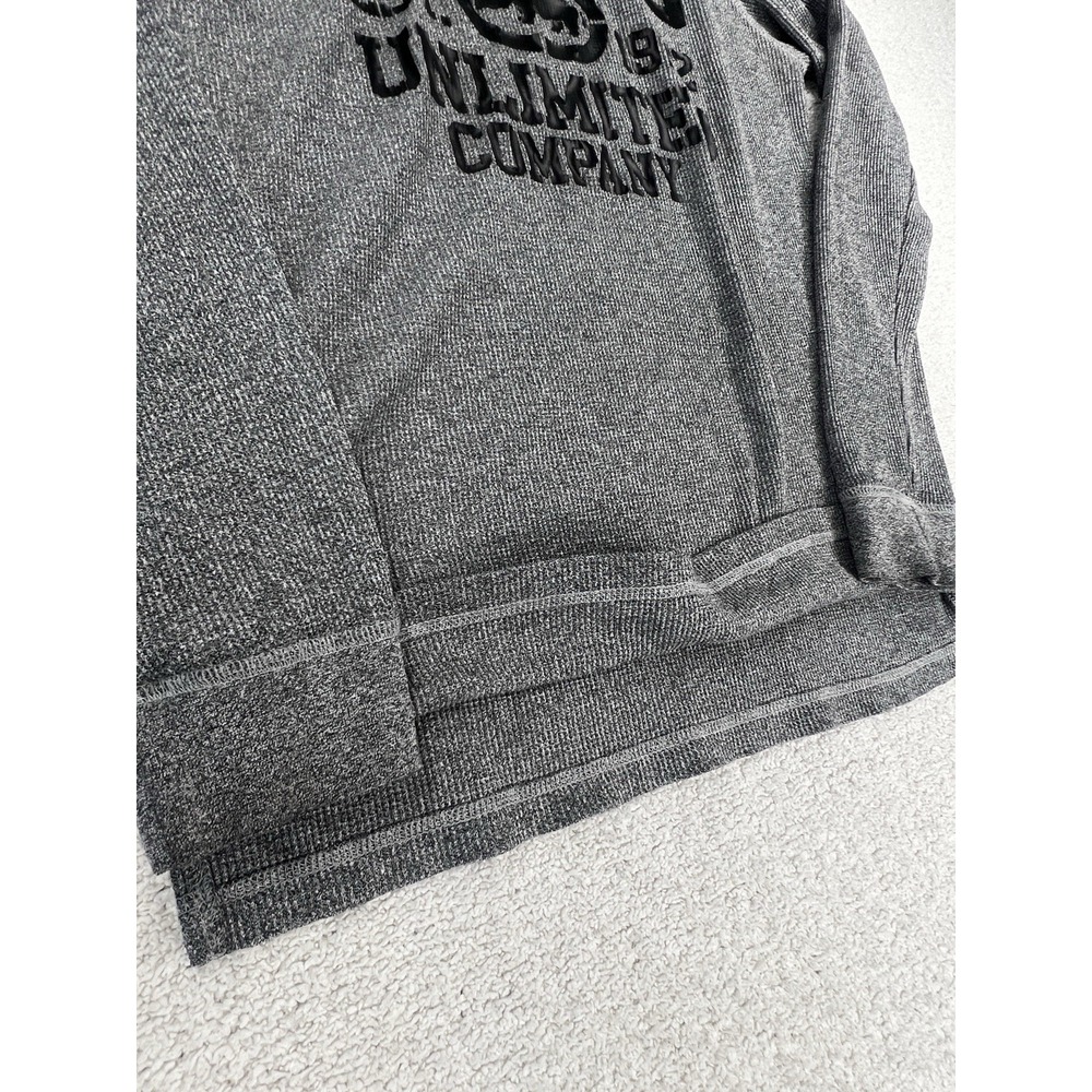 Ecko Unltd Shirt Mens L Waffle Knit Rhino Logo Gray Long Sleeve Thermal Y2K EUC - Picture 3 of 13